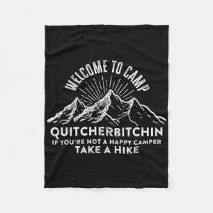 Welcome To Camp Hiking Trip Black Uni Modern Crew  Fleece Blanket