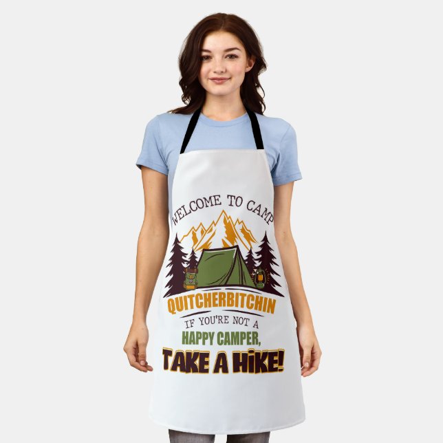 Welcome To Camp Quitcherbitchin Happy Camper Apron (Worn)