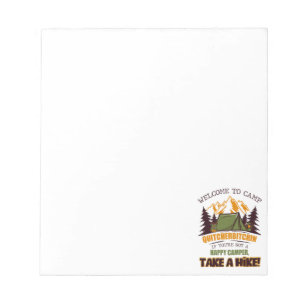 Welcome To Camp Quitcherbitchin Happy Camper Notepad