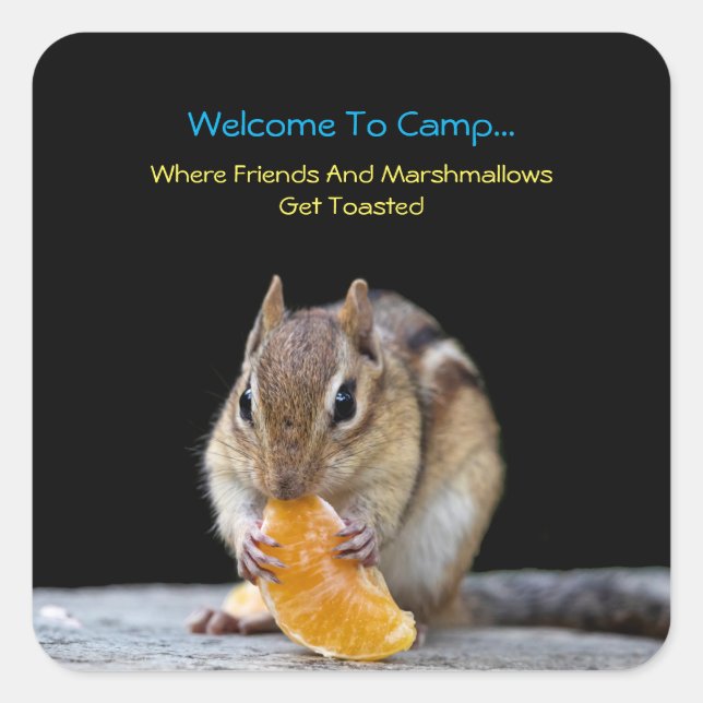 Welcome To Camp Square Sticker (Front)