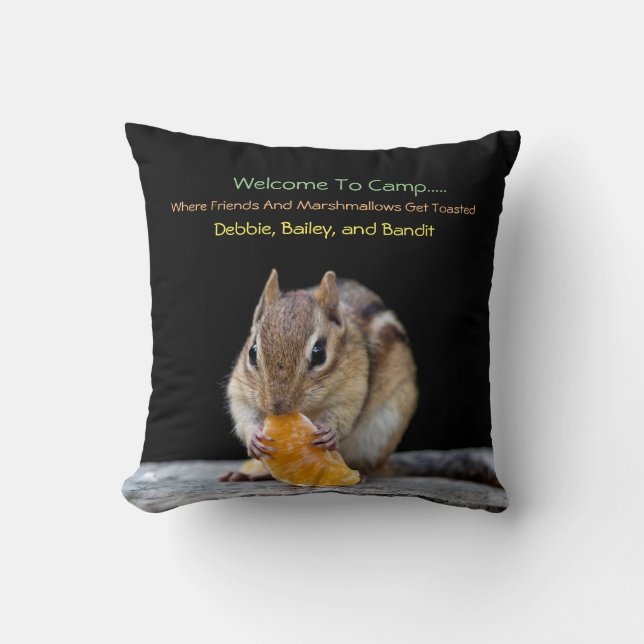 Welcome To Camp Throw Pillow (Front)