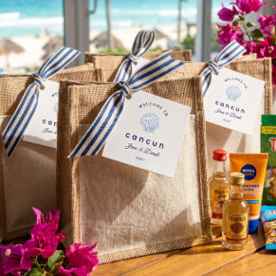 Welcome to Cancun Blue Wedding Welcome Bag Favor Tags