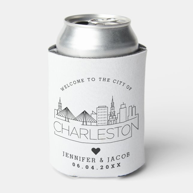 Welcome to Charleston | Wedding Guest Favor Can Cooler (Can Front)