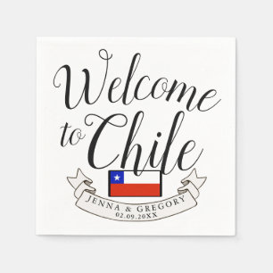 Welcome to Chile   Destination Wedding Custom Napkins