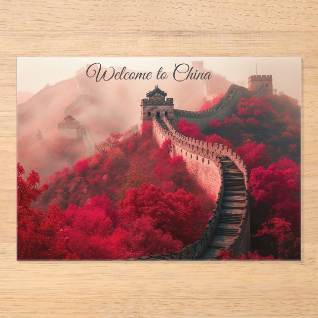 “Welcome to China” Acrylic Invitation Great Wall  (Front)