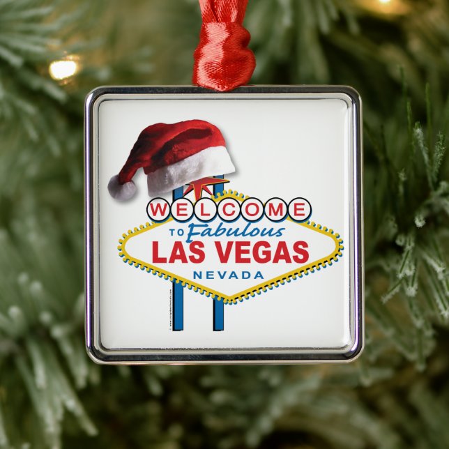 Welcome to Christmas in Las Vegas Metal Ornament (Tree)