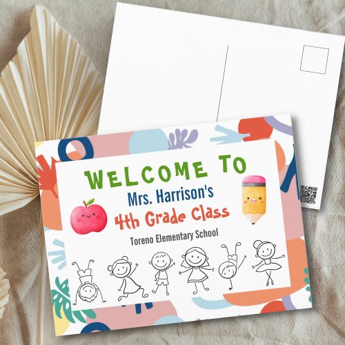 Welcome To Class Apple Back To School Teacher Postcard
