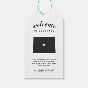 Welcome to COLORADO Calligraphy Wedding Gift Tags