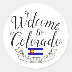 Welcome to Colorado Destination Wedding Custom Classic Round Sticker