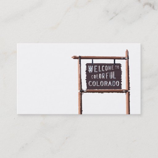 Customizable welcome to colorful colorado business card