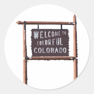 welcome to colorful colorado classic round sticker