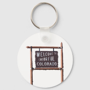 welcome to colorful colorado keychain
