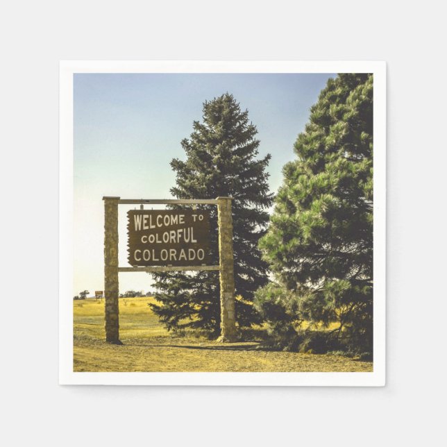 Welcome to Colorful Colorado Napkins (Front)