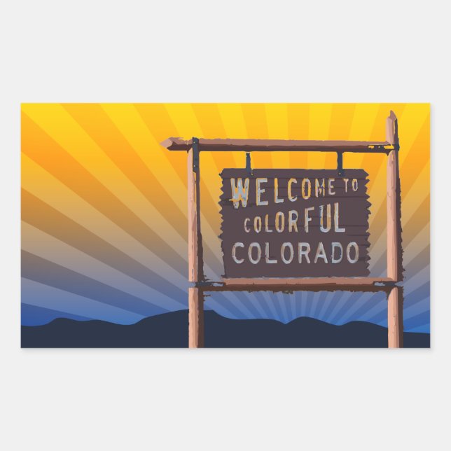 welcome to colorful colorado rectangular sticker (Front)