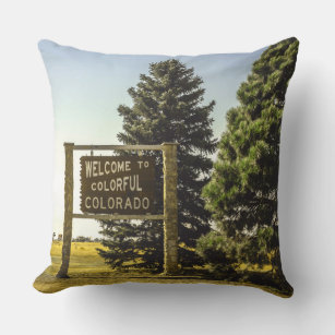 Welcome to Colorful Colorado Throw Pillow
