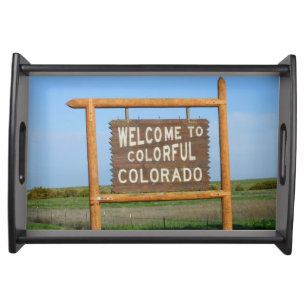 Welcome to Colorful Colorado Wooden Serving Tray