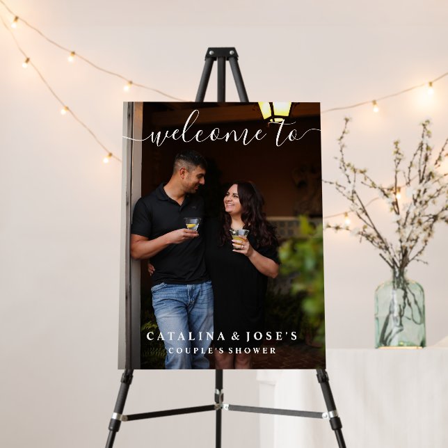 Welcome To Couple's Photo Shower Welcome Sign (In Situ (Stand))