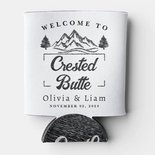 Welcome To Crested Butte Co Wedding Minimalist Can Cooler