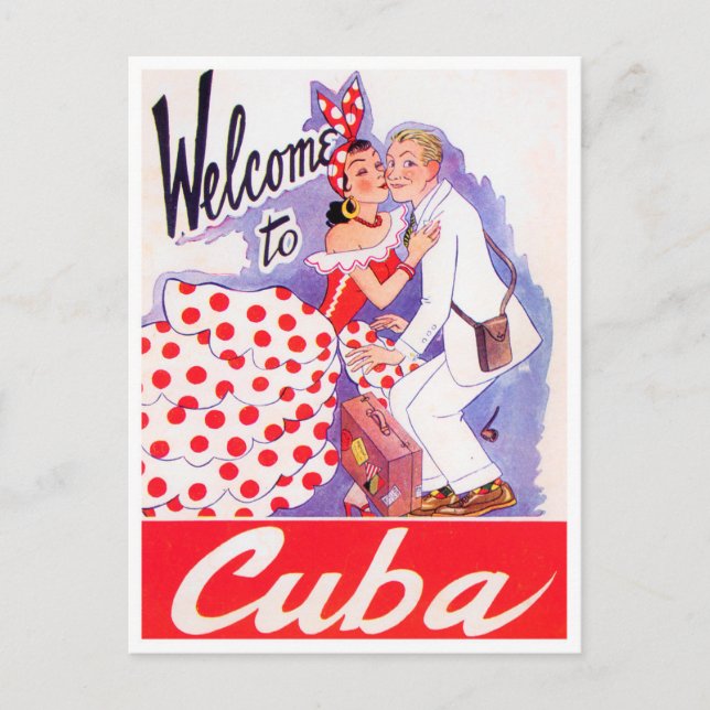 Welcome to Cuba vintage travel postcard (Front)