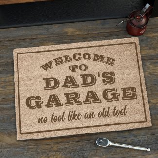 Welcome to Dad's Garage Funny Coir Doormat