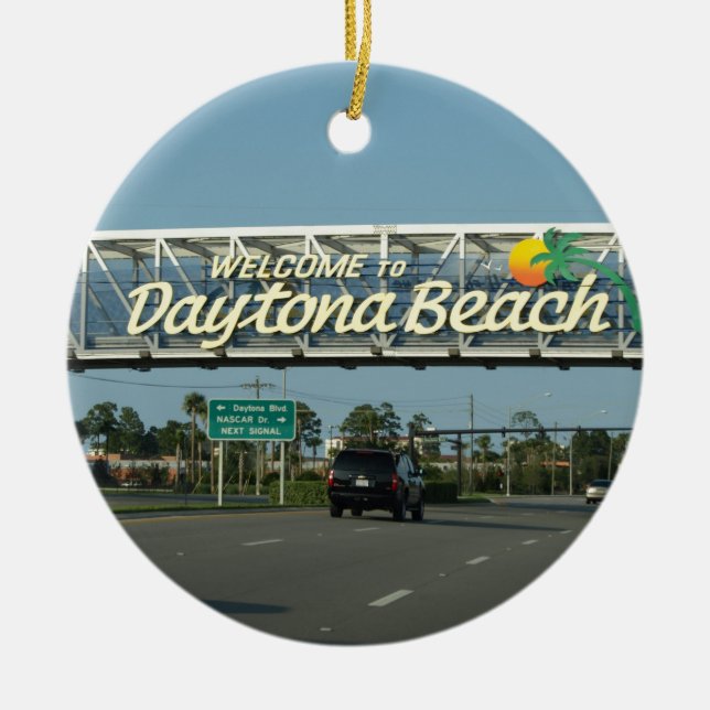 Welcome to Daytona Beach Ceramic Ornament (Front)