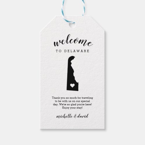 Welcome to Delaware  Calligraphy Wedding Gift Tags