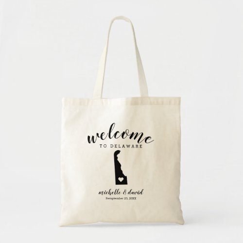 Welcome to Delaware  State Silhouette Wedding Tote Bag