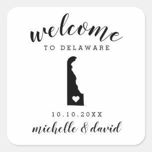 Welcome to Delaware Wedding custom favor Square Sticker