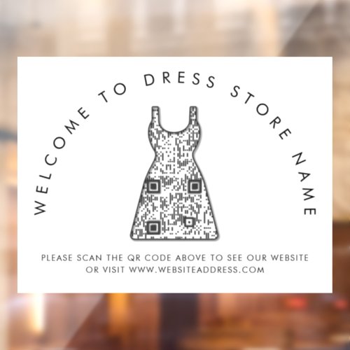 Welcome to Dress Store Name QR Code Window Cling