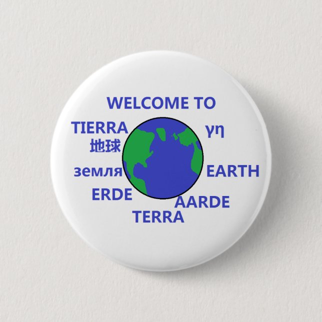 WELCOME TO EARTH PINBACK BUTTON (Front)
