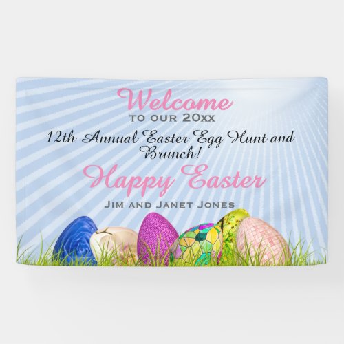 Welcome to Easter Egg Hunt and Brunch Name Banner