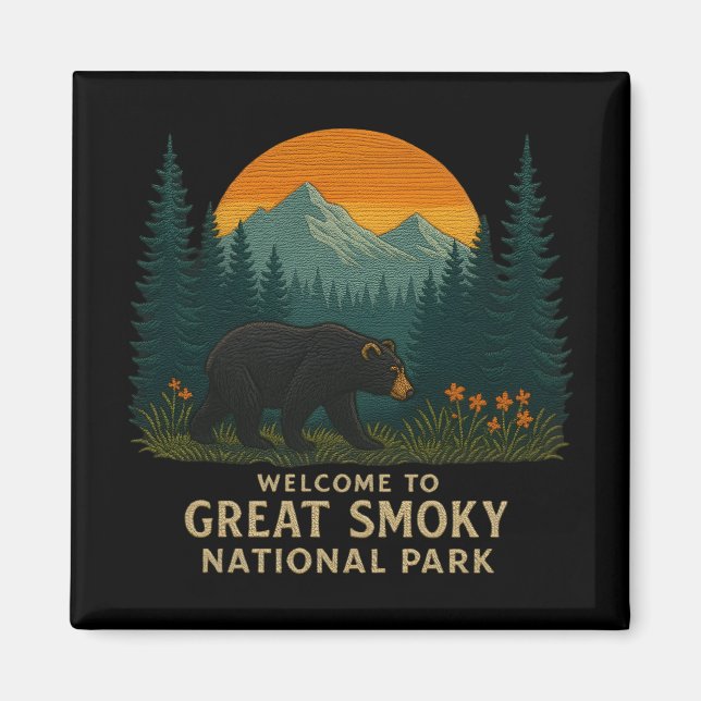 Welcome to Embroidery Great Smoky Mountains Park Magnet (Front)
