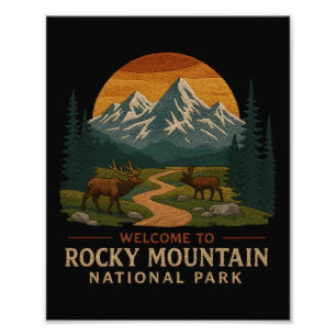 Welcome to Embroidery Rocky Mountain National USA Photo Print