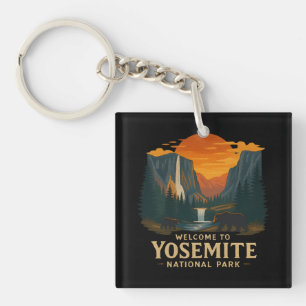 Welcome to Embroidery Yosemite National USA Keychain