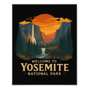 Welcome to Embroidery Yosemite National USA Photo Print