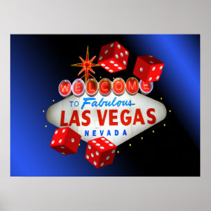 Welcome to Fabulous Las Vegas Blue Glow Poster