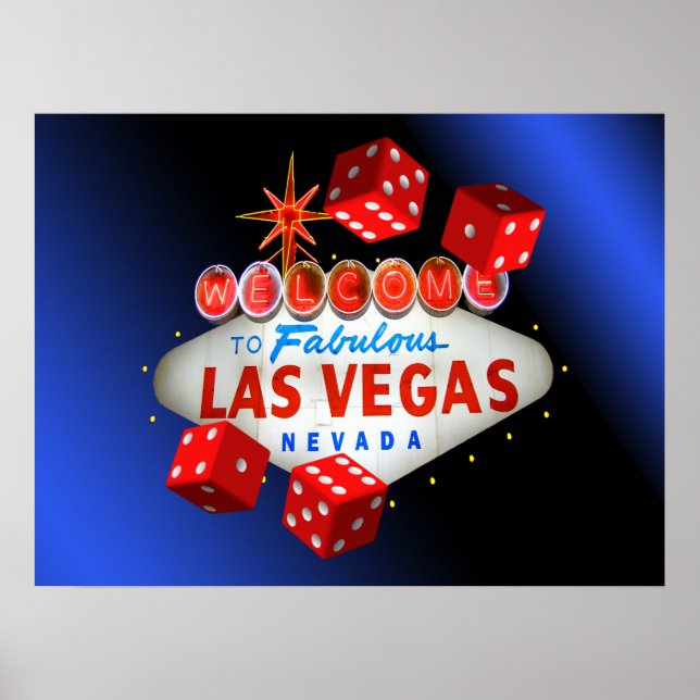 Welcome to Fabulous Las Vegas Blue Glow Poster (Front)