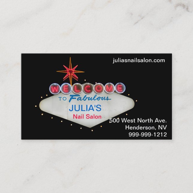 Welcome to Fabulous Las Vegas business cards (Front)
