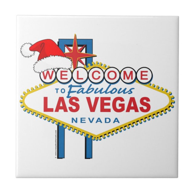 Welcome to Fabulous Las Vegas Christmas Ceramic Tile (Front)