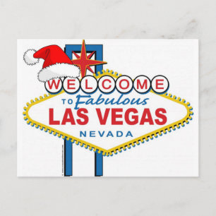 Welcome to Fabulous Las Vegas Christmas Holiday Postcard
