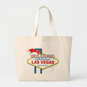 Welcome to Fabulous Las Vegas Christmas Large Tote Bag