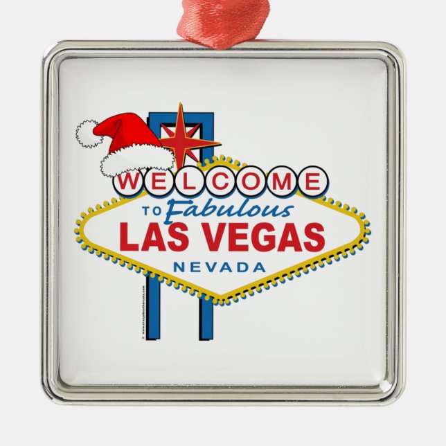 Welcome to Fabulous Las Vegas Christmas Metal Ornament (Front)
