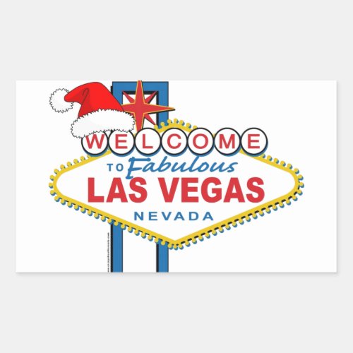 Welcome to Fabulous Las Vegas Christmas Rectangular Sticker