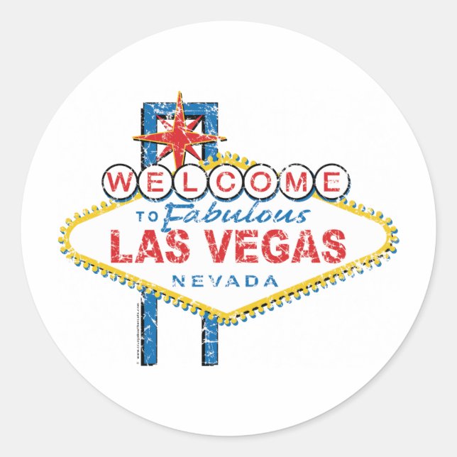 Welcome to Fabulous Las Vegas Classic Round Sticker (Front)