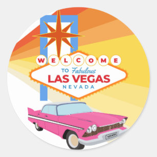 Welcome to fabulous Las Vegas Classic Round Sticker