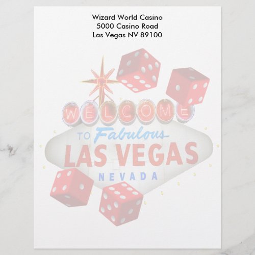 Welcome to Fabulous Las Vegas  Dice Letterhead