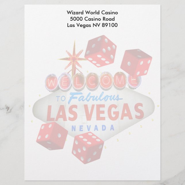 Welcome to Fabulous Las Vegas + Dice Letterhead (Front)