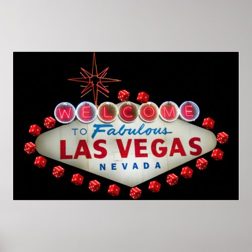 Welcome to Fabulous Las Vegas  Dice Poster