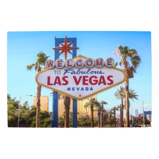 Welcome To Fabulous Las Vegas Door Mat  Metal Print