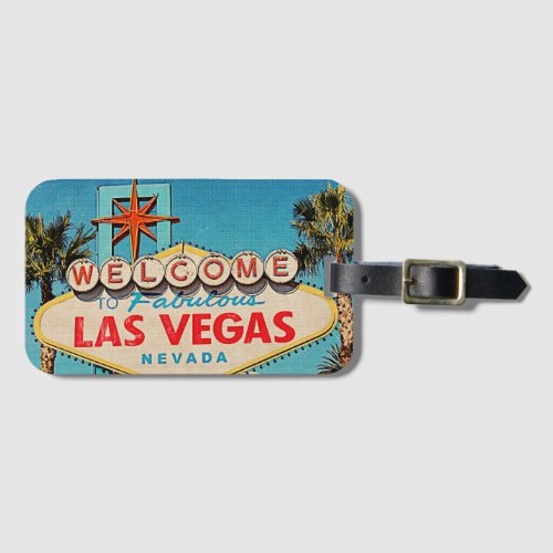 Welcome to Fabulous Las Vegas NEVADA Retro Photo Luggage Tag